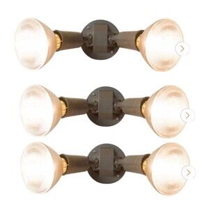 NEW 3 Pack Cooper Halo Twin Flood Light Bronze PWT250BR Wall or Eave No Bulbs